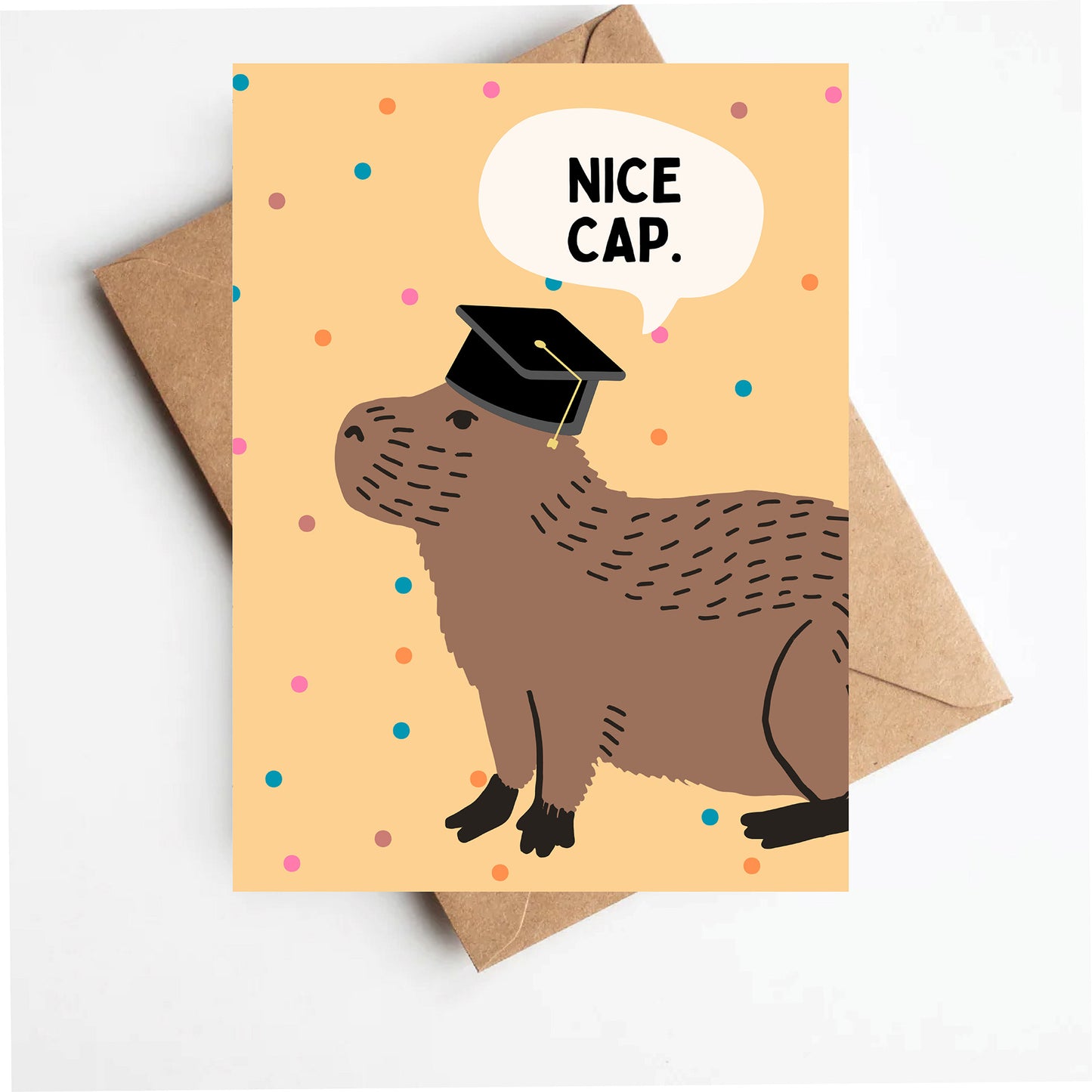 Capybara graduation card
