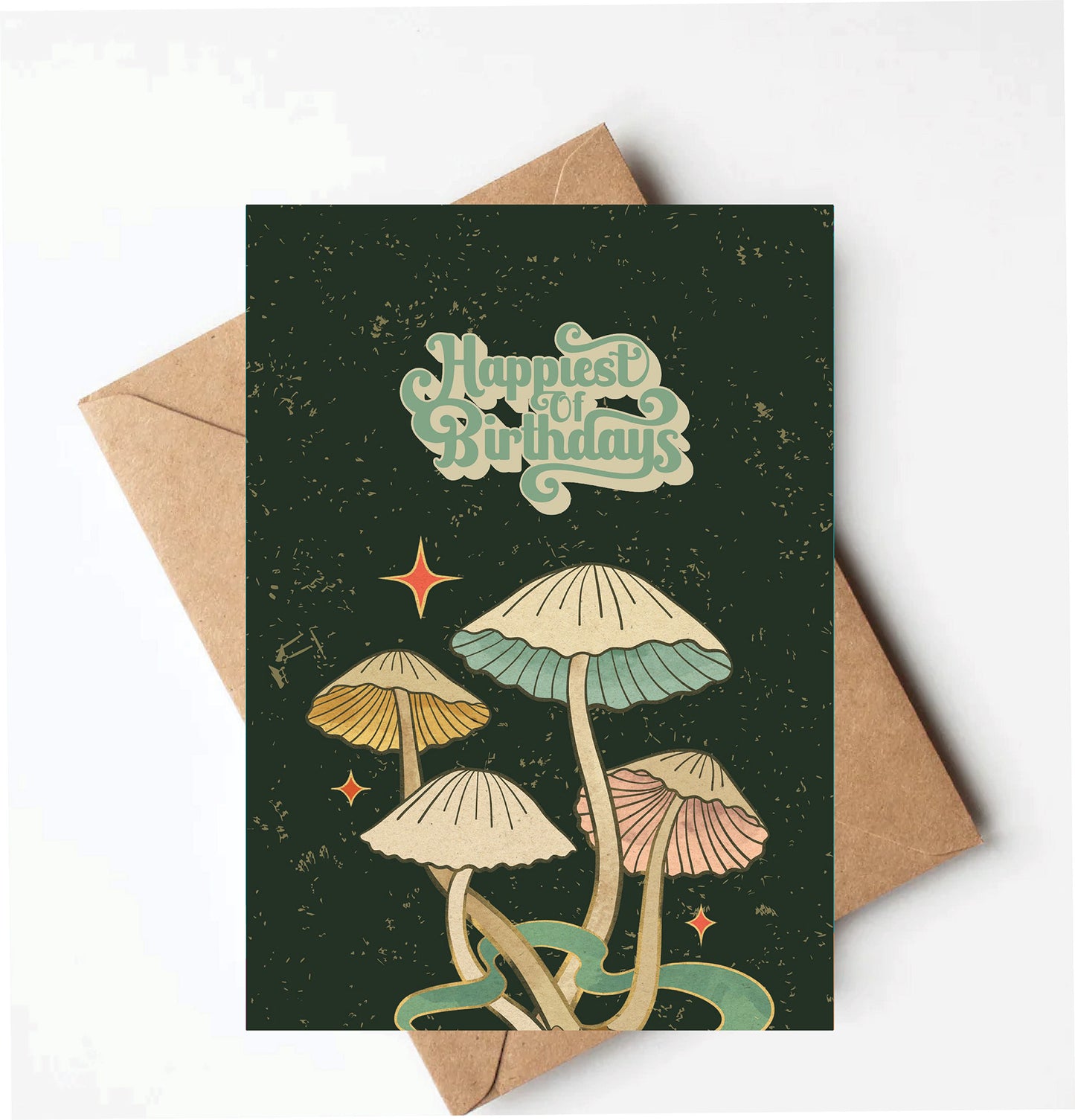 Vintage Mushroom Birthday Card