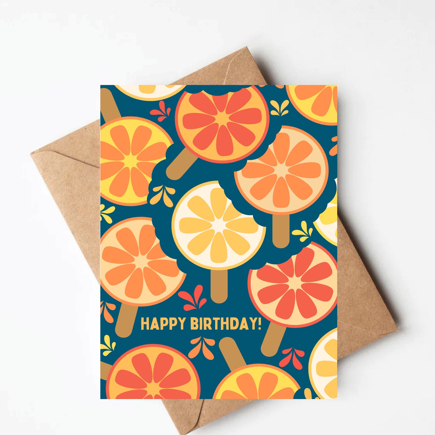 Orange Popsicle Birthday Card