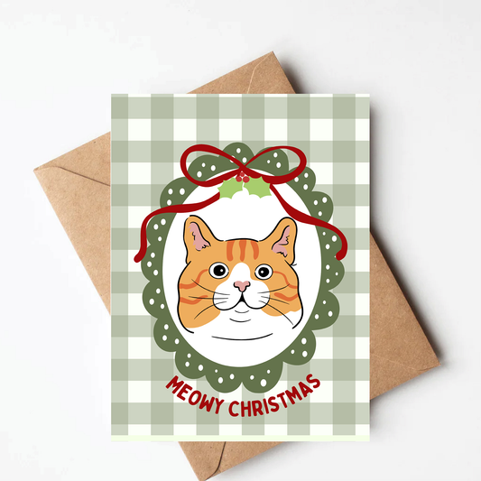 Orange Cat Christmas Card