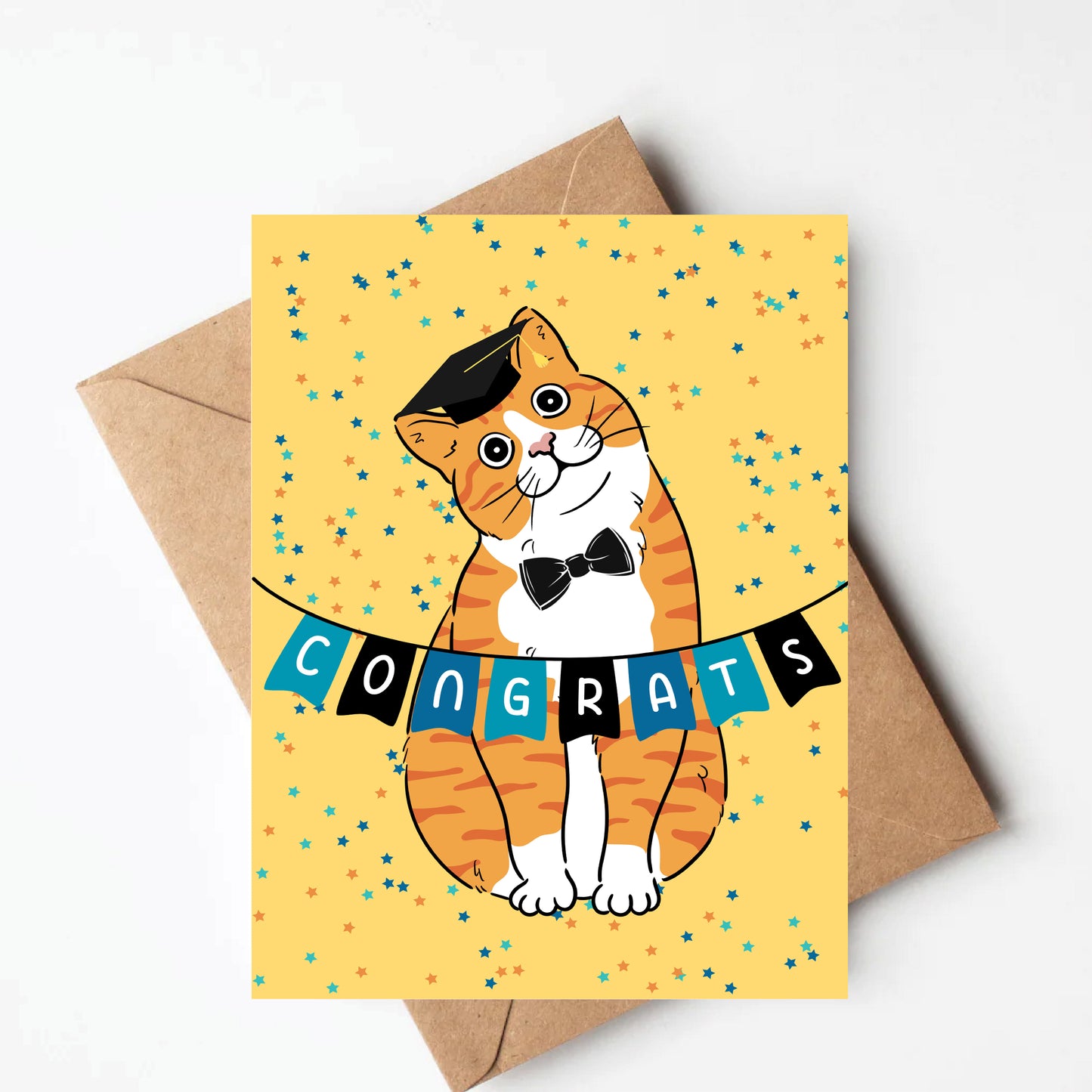 Orange Cat Graduation Card