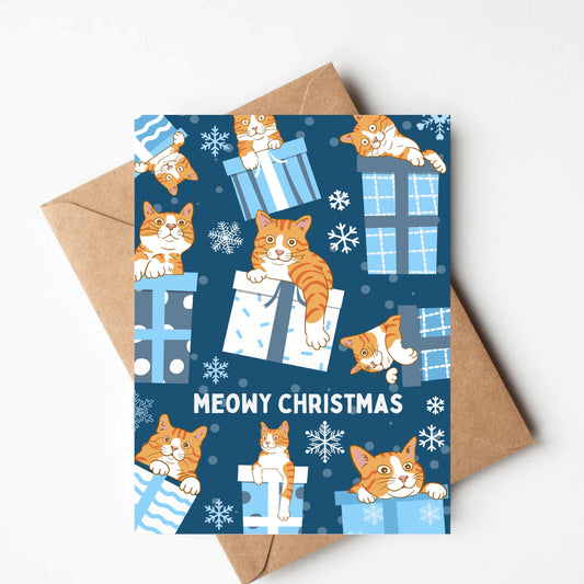 Orange Cat Christmas Card