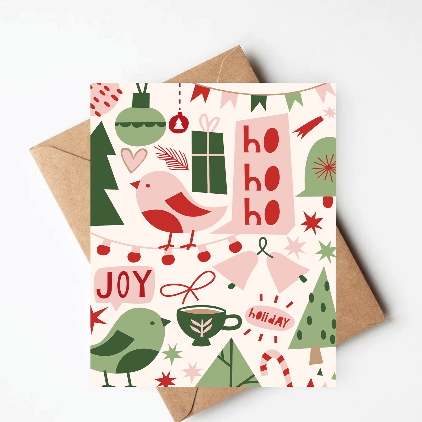 Pink Bird Christmas Card