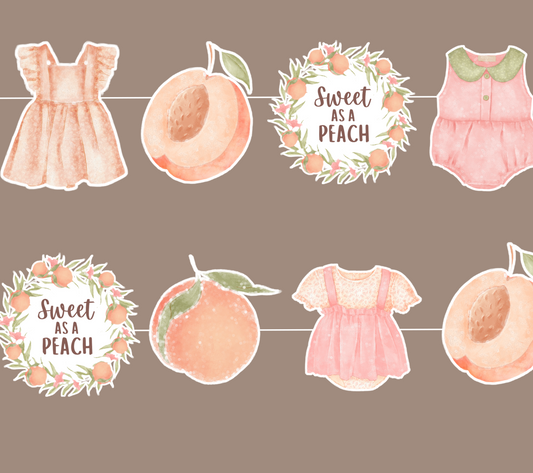 Sweet as a Peach Baby Shower Banner