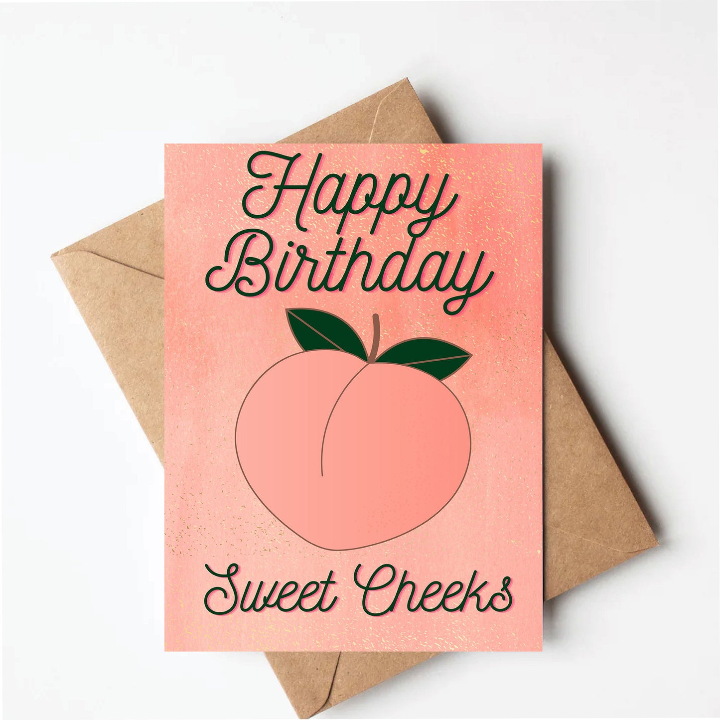 Peach birthday card