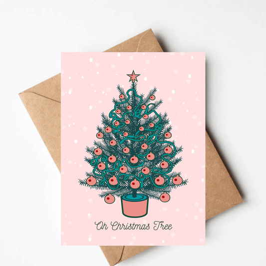 Pink Tree Christmas Card