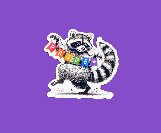 Raccoon Pride Banner Sticker