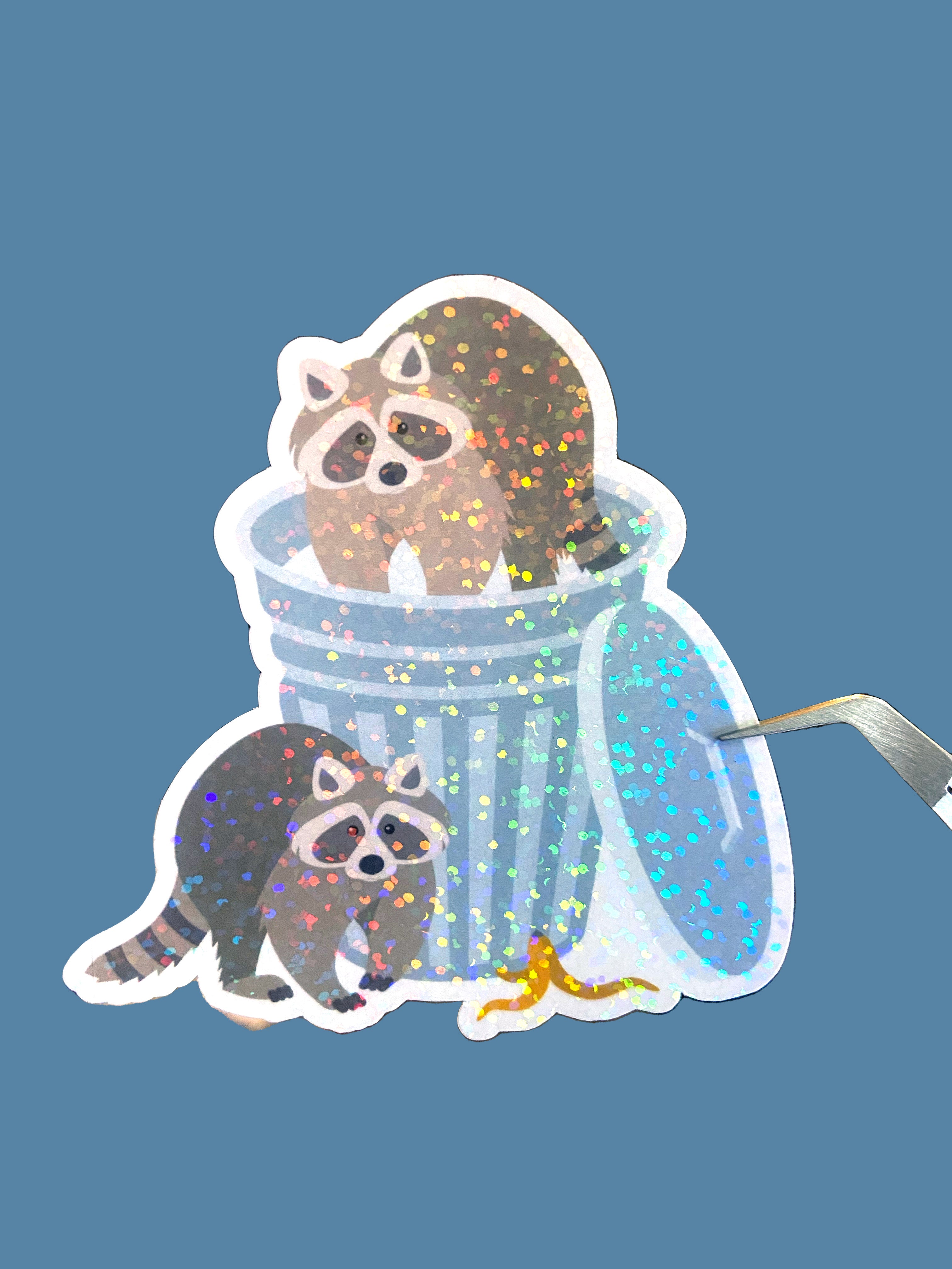 Raccoon Sticker – Pink Mango Print Co.