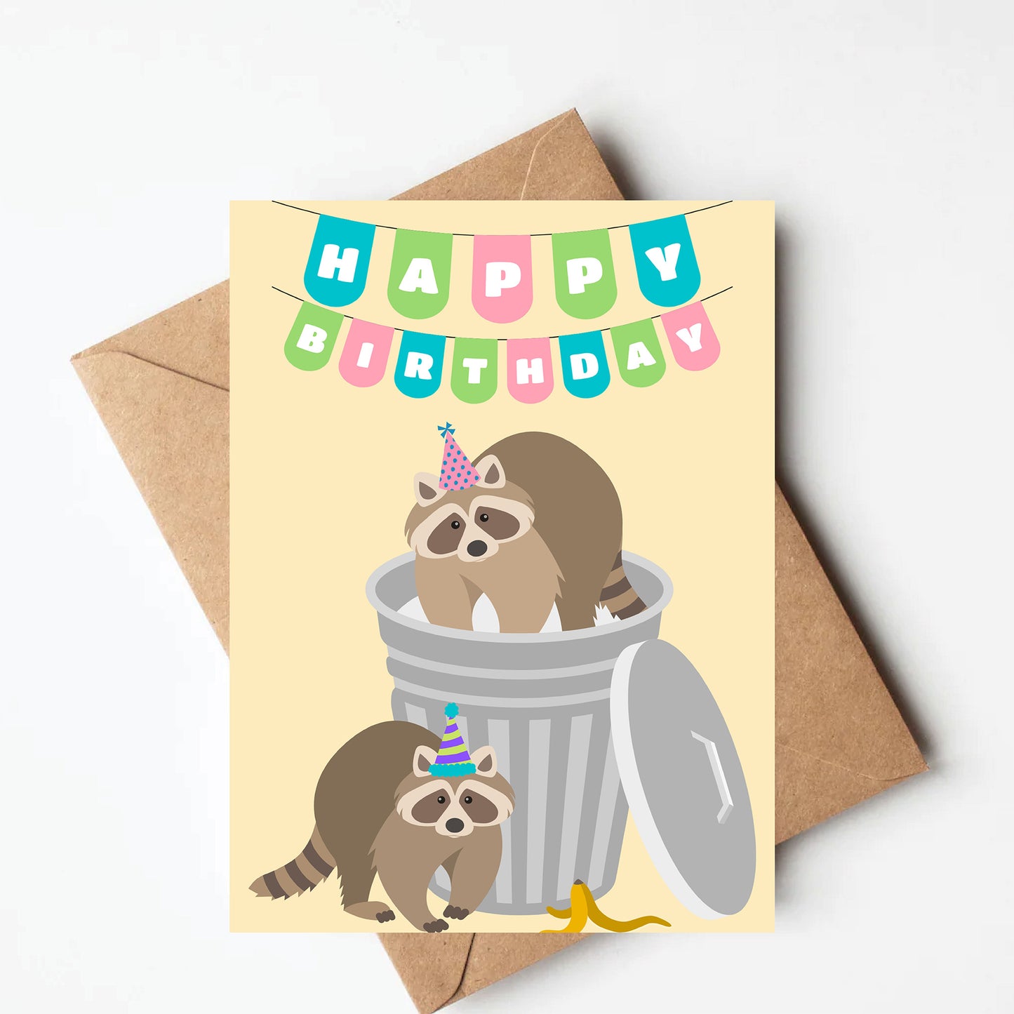 Raccoon birthday card