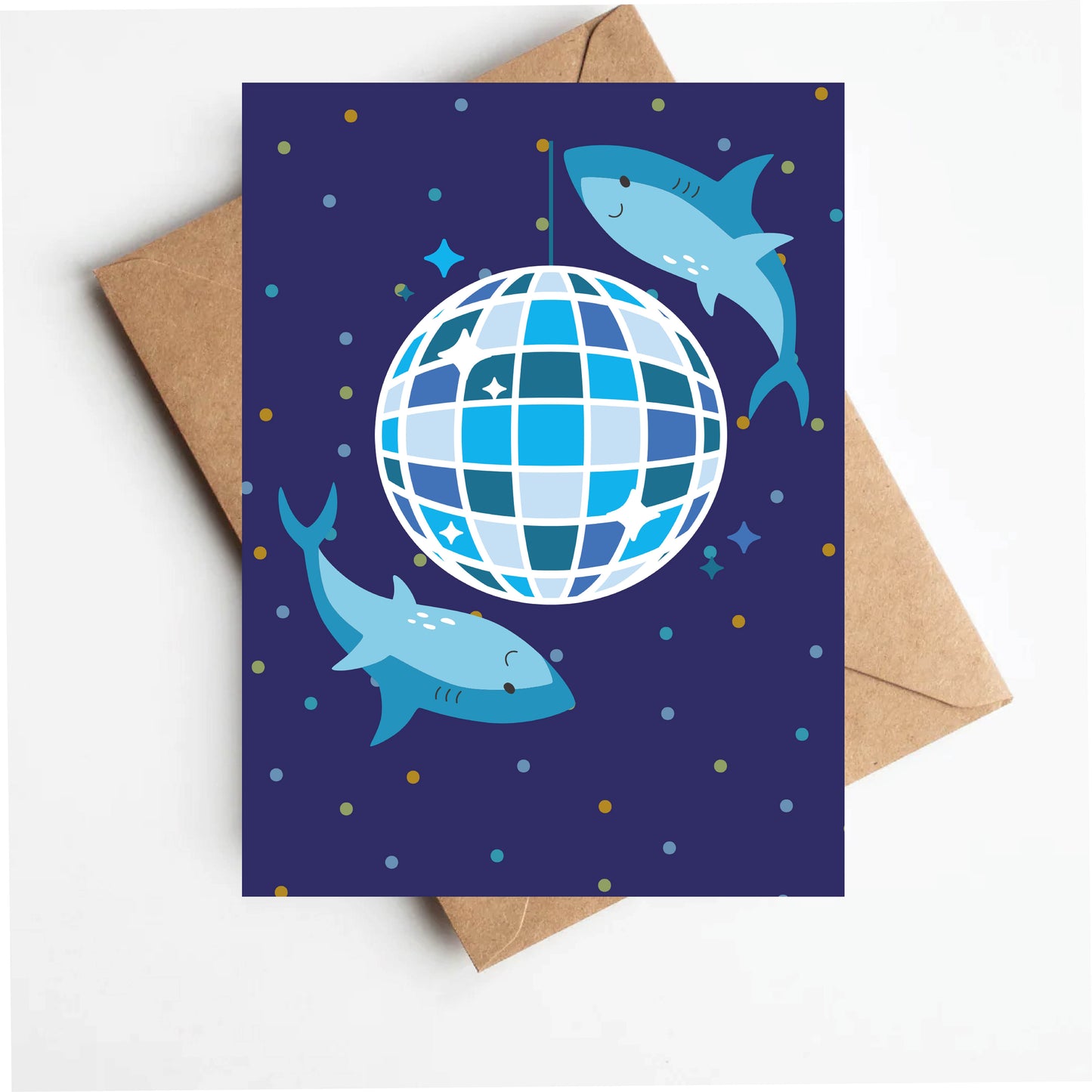 Disco Shark Birthday Card