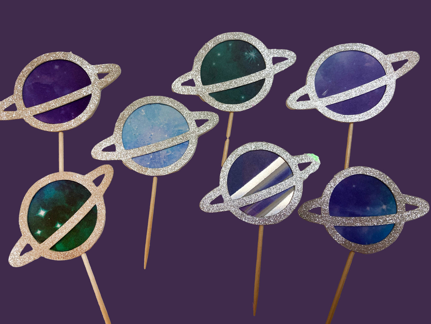 Galaxy Cupcake Toppers