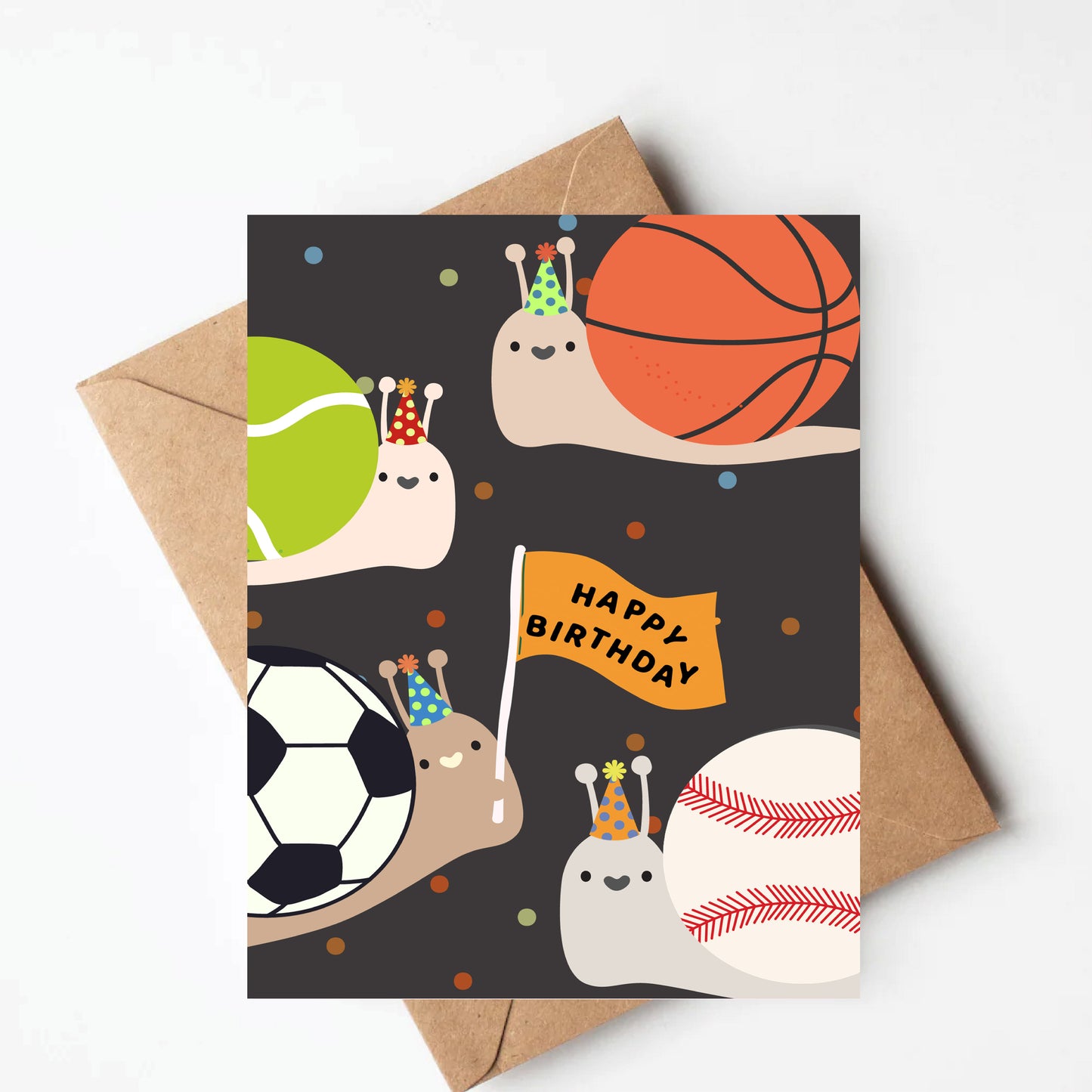 Sports Snail birthday card