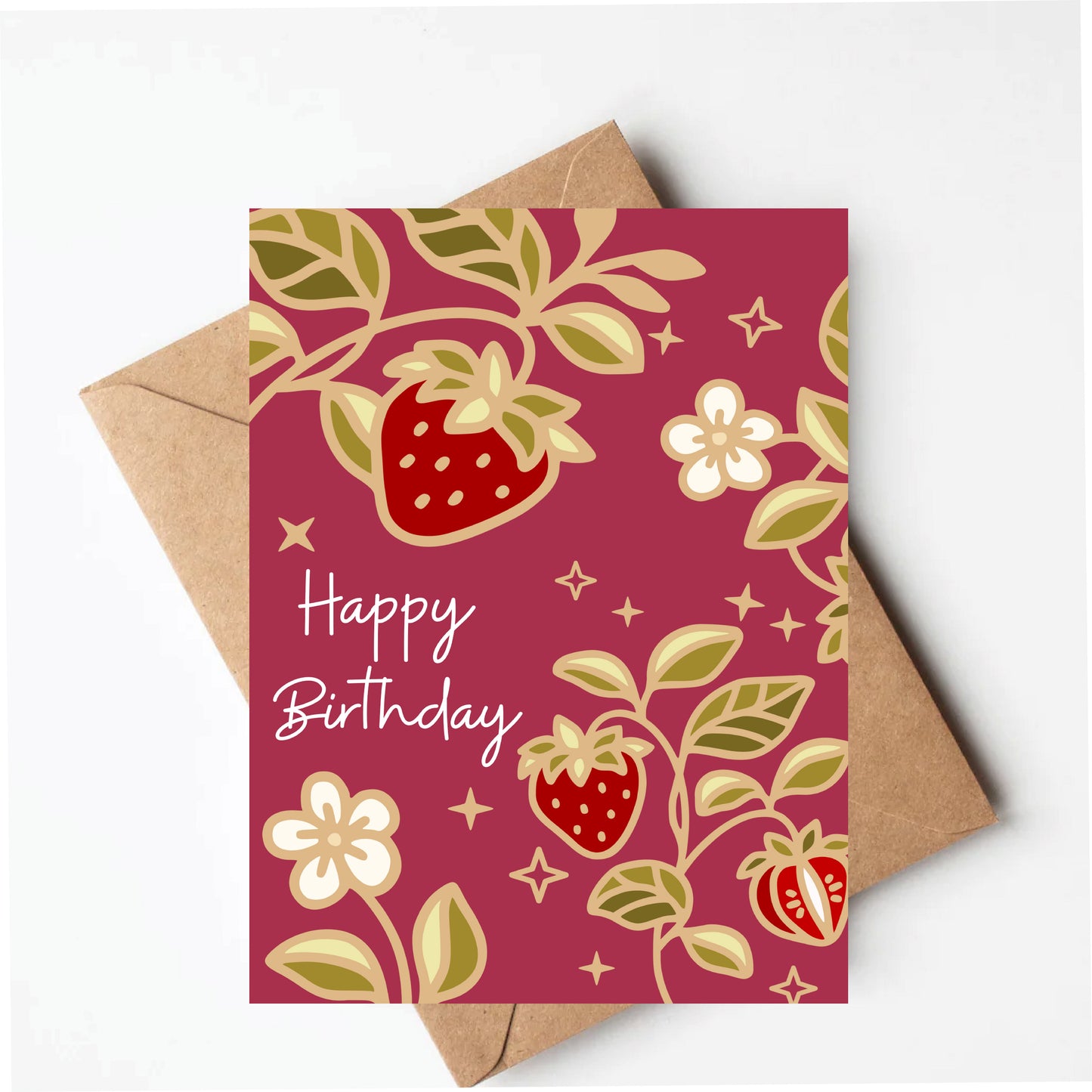 Strawberry birthday card