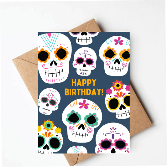 Sugar skull birthday card