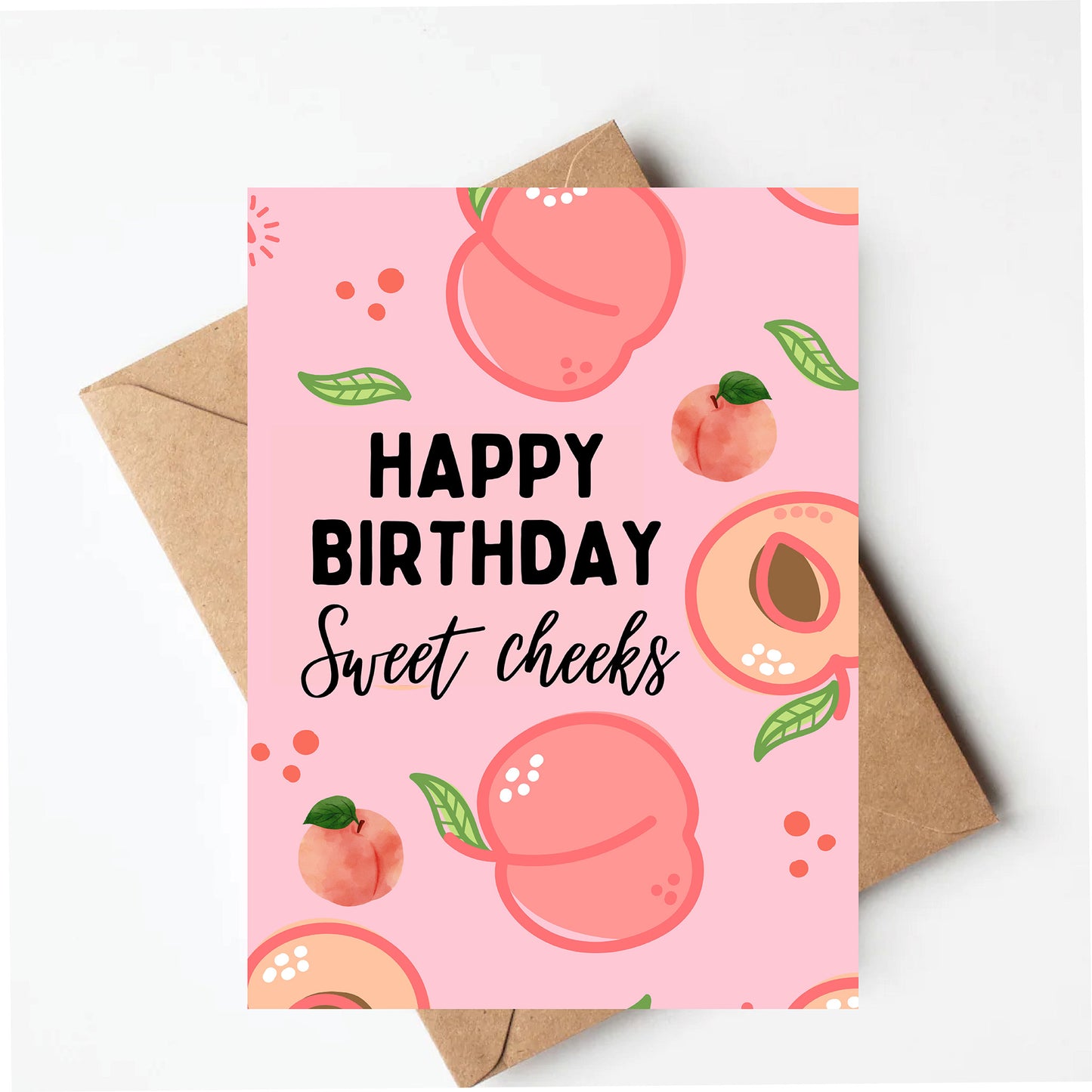 Peach birthday card