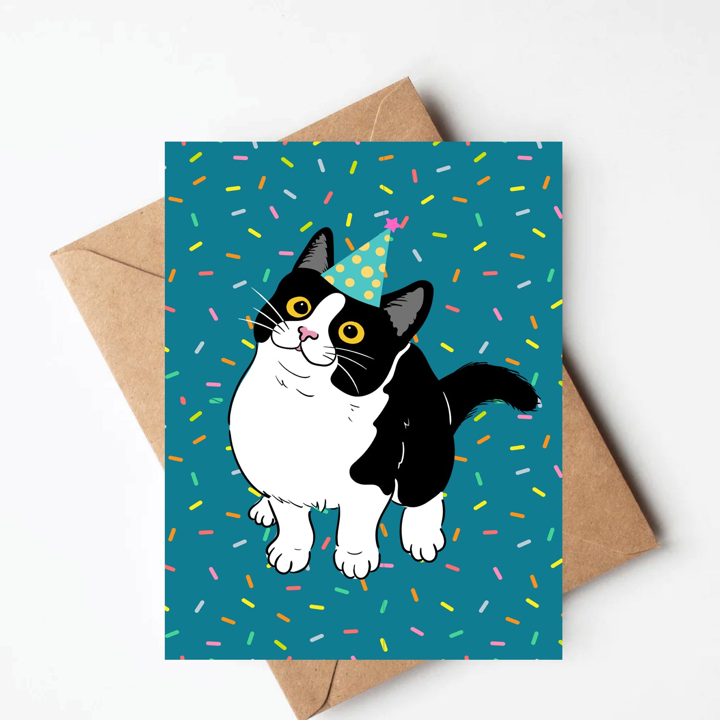 Tuxedo Cat Birthday Card