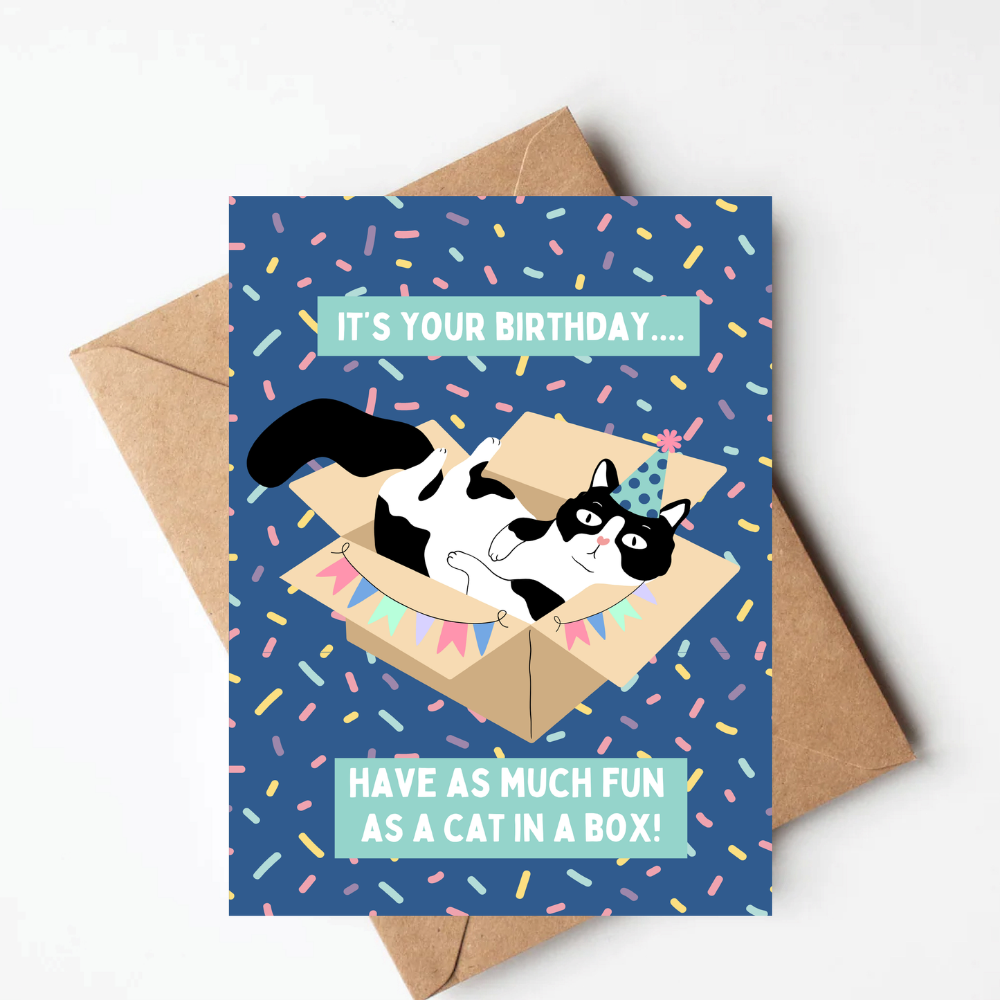 Tuxedo Cat Birthday Card