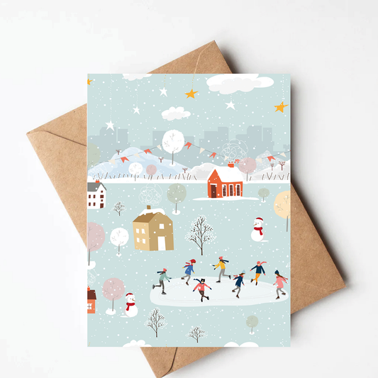 Winter Village Christmas Card