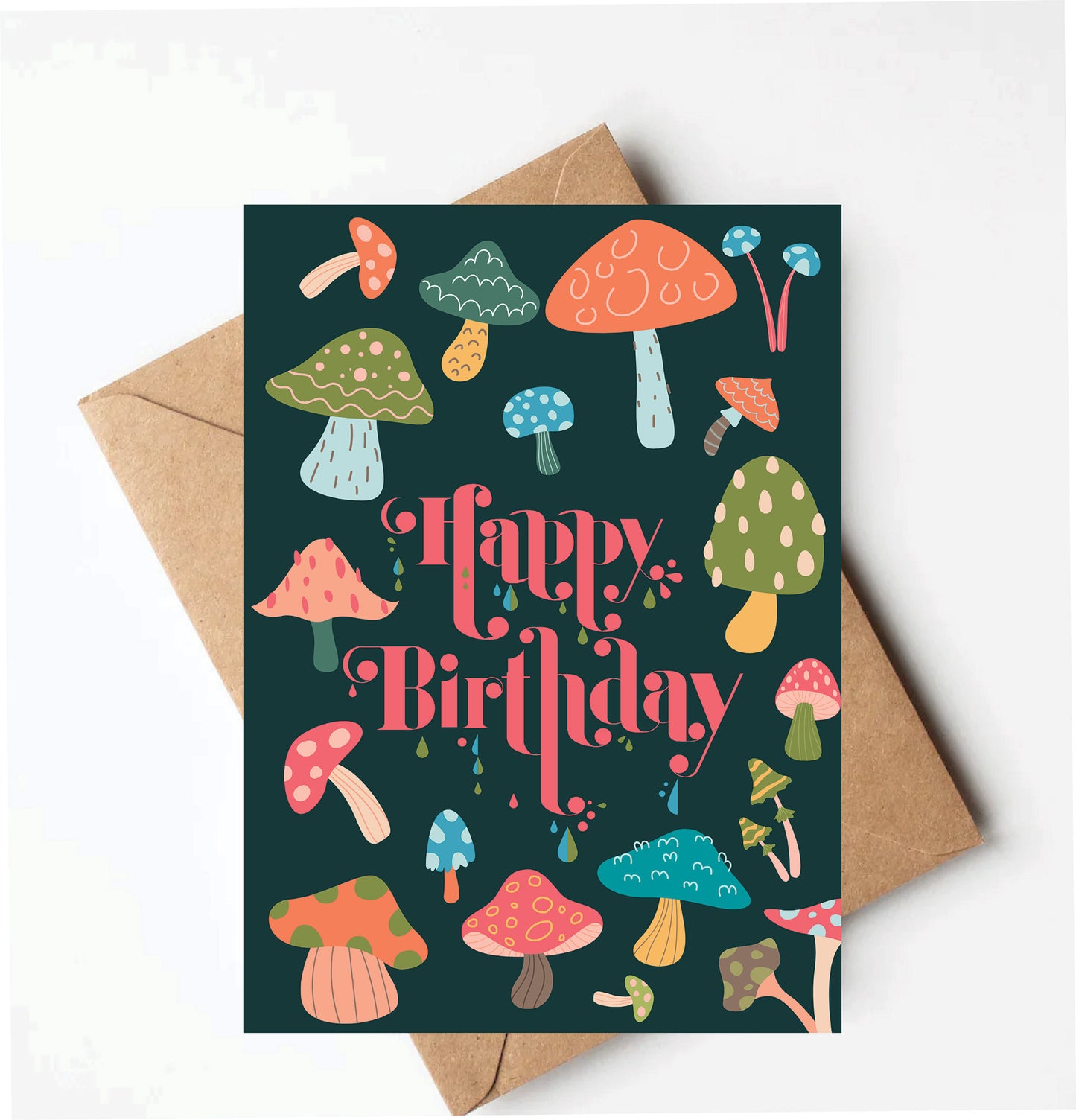 Whimsical Mushroom Birthday Card