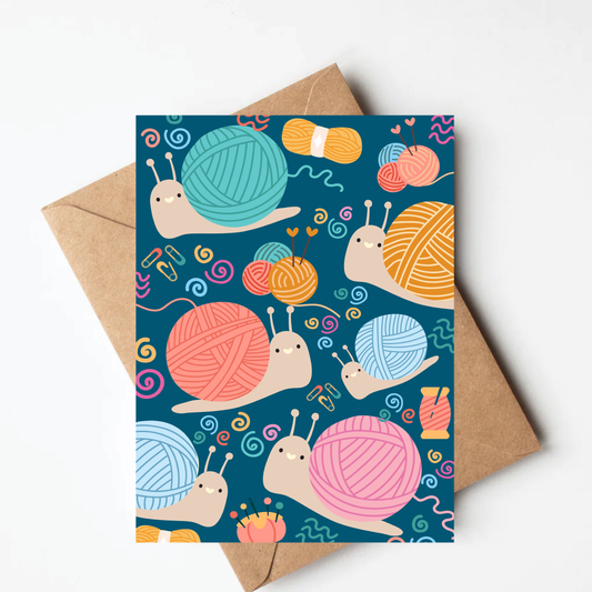 Yarn Snail Birthday Card